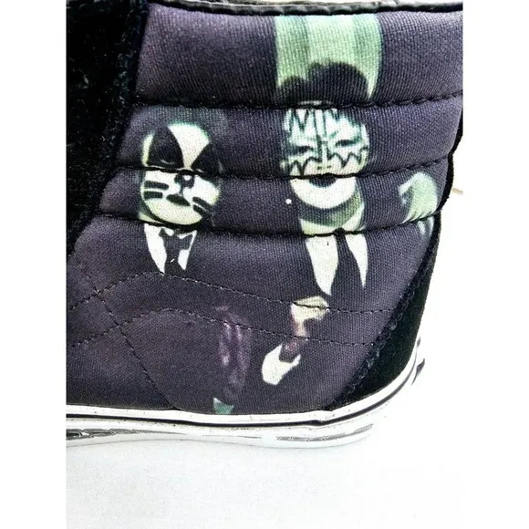 Vans Size Men's 6 Women's 7.5 Black KISS Dressed to Kill Hi Lace sneakers NEW
