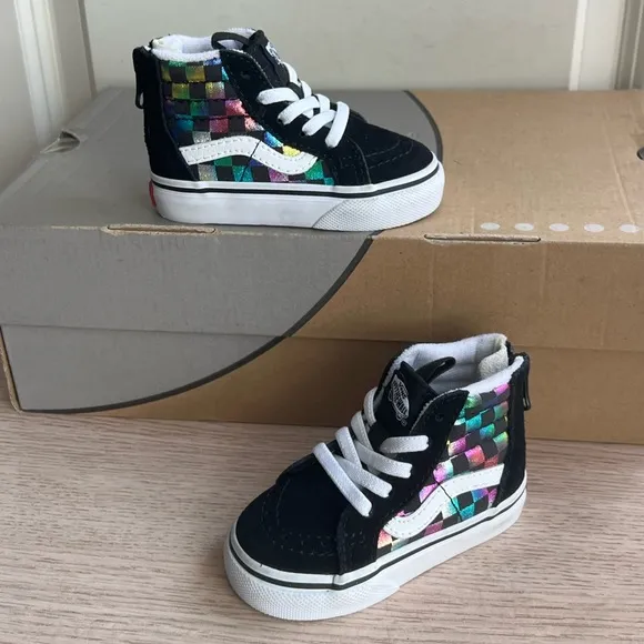 Vans Sk8 Hi Checkered Toddler Sneakers - SZ 4 C