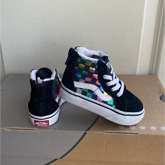 Vans Sk8 Hi Checkered Toddler Sneakers - SZ 4 C