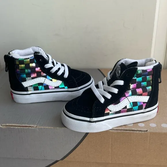 Vans Sk8 Hi Checkered Toddler Sneakers - SZ 4 C