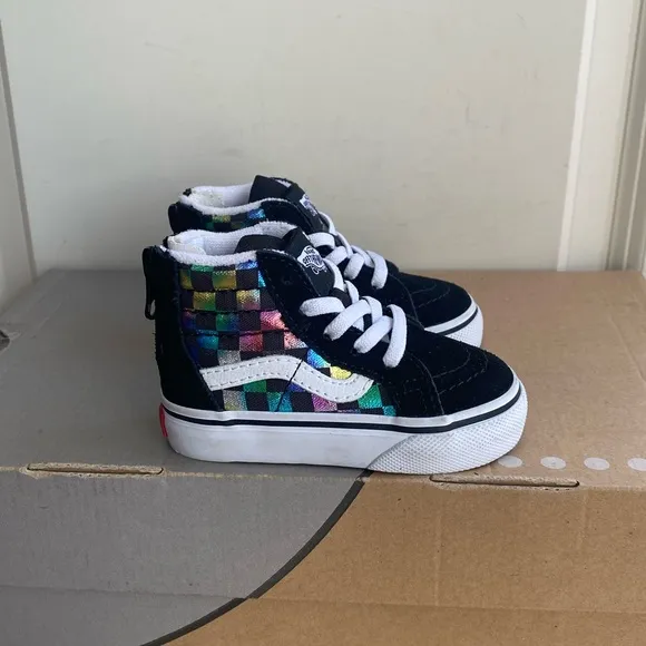 Vans Sk8 Hi Checkered Toddler Sneakers - SZ 4 C