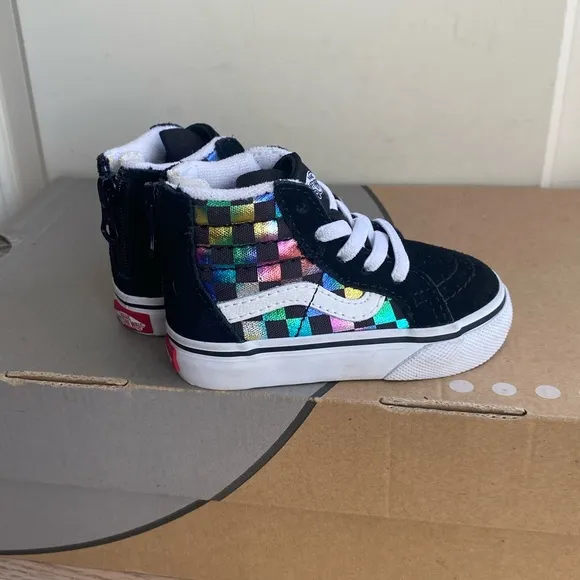 Vans Sk8 Hi Checkered Toddler Sneakers - SZ 4 C