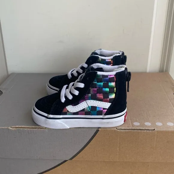 Vans Sk8 Hi Checkered Toddler Sneakers - SZ 4 C