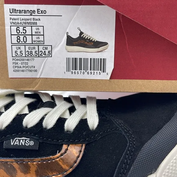 Vans WMNS Black and Brown Sneakers Ultrarange ExoPatent Leopard BlkVN0A4UWMBM8