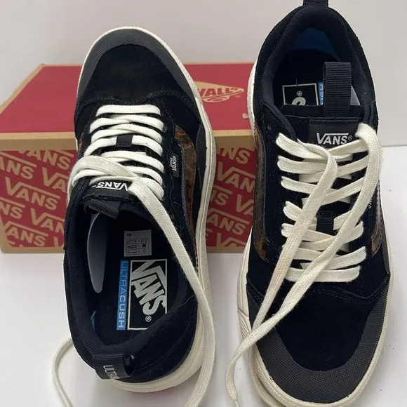 Vans WMNS Black and Brown Sneakers Ultrarange ExoPatent Leopard BlkVN0A4UWMBM8