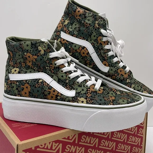 Vans WMNS Sk8-Hi TaperedCamo Floral Loden GreenVN0A5JMKZBF Floral High-Top Snk