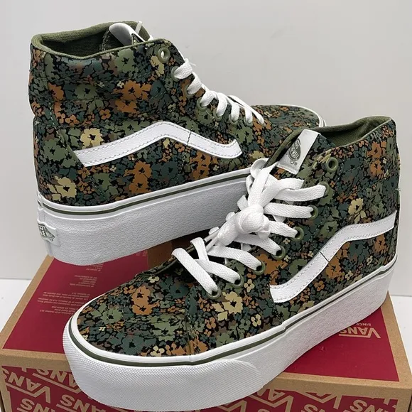 Vans WMNS Sk8-Hi TaperedCamo Floral Loden GreenVN0A5JMKZBF Floral High-Top Snk