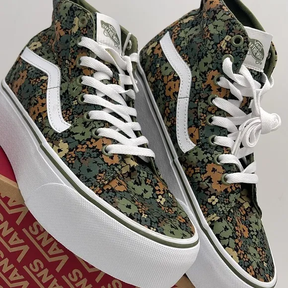 Vans WMNS Sk8-Hi TaperedCamo Floral Loden GreenVN0A5JMKZBF Floral High-Top Snk
