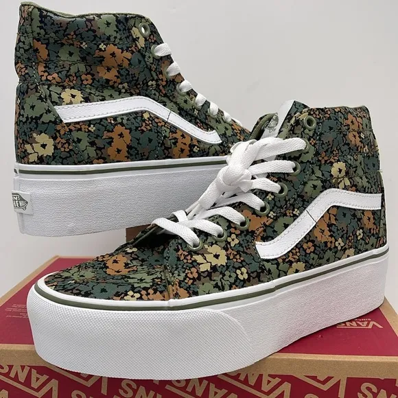 Vans WMNS Sk8-Hi TaperedCamo Floral Loden GreenVN0A5JMKZBF Floral High-Top Snk