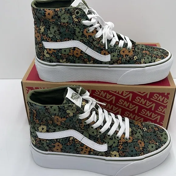 Vans WMNS Sk8-Hi TaperedCamo Floral Loden GreenVN0A5JMKZBF Floral High-Top Snk