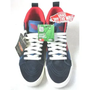 Vans Women's Sk8-Hi MTE All Weather Boots Navy Blue Red Suede Size 8.5 NIB