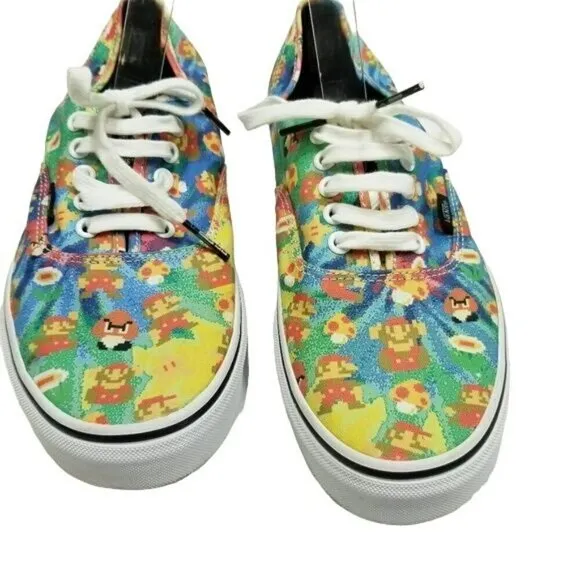 Vans x Nintendo Mario Bros Game Over Sneakers Womens 10.5 Men's 9 Retro Game EUC