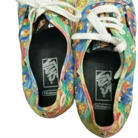 Vans x Nintendo Mario Bros Game Over Sneakers Womens 10.5 Men's 9 Retro Game EUC
