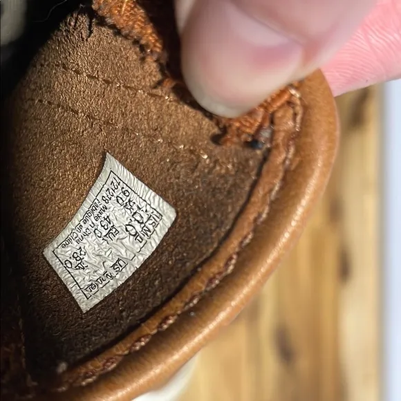 Vans x Taka Hayashi Brown Leather and Red Slip-On Loafers with Perforated Design