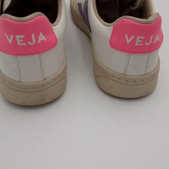 Veja leather sneakers women 37 white purple casual y2k retro school lace up