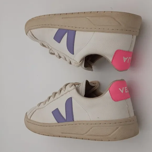 Veja leather sneakers women 37 white purple casual y2k retro school lace up