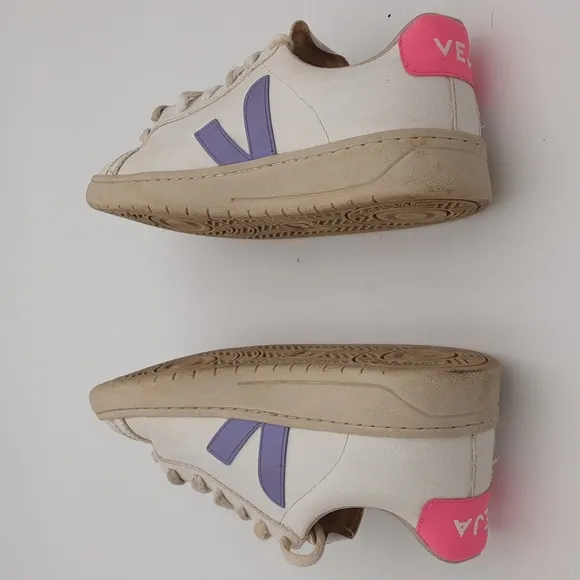Veja leather sneakers women 37 white purple casual y2k retro school lace up