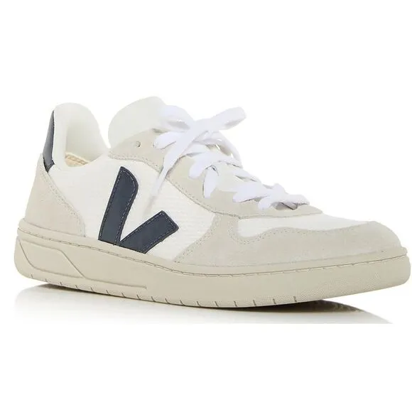 Veja Womens V-10 B Ivory Lace-Up Suede Casual And Fashion Sneakers New