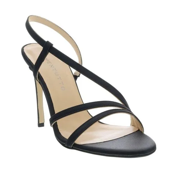 Ventutto Black Classic Strappy High Heel Sandal