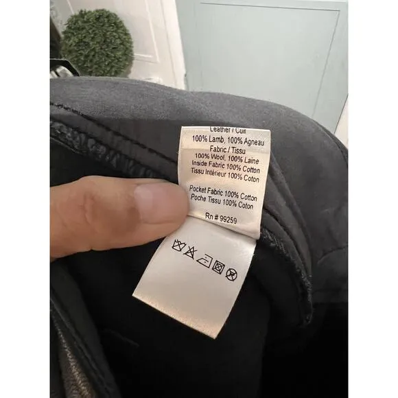 VERA WANG Women’s Plaid Lambs Wool Leather Straight Mini Skirt Size 4