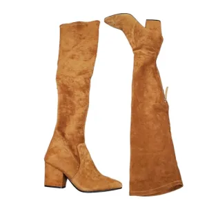 Vero Cuoio Tan Suede Over The Knee Boots Size 7.5