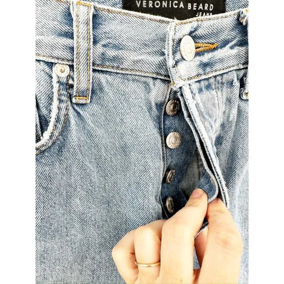 Veronica Beard Blake Classic Straight High Rise Denim Blue Jeans Size 27