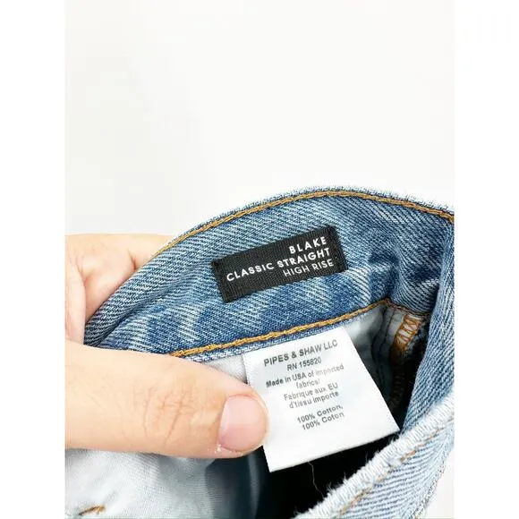 Veronica Beard Blake Classic Straight High Rise Denim Blue Jeans Size 27