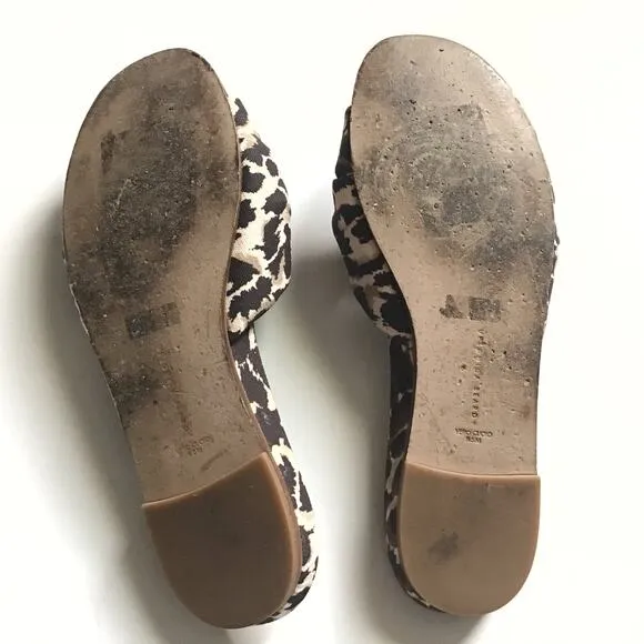 VERONICA BEARD 'Etra' Knotted leopard Flat Sandals - Size US 9.5