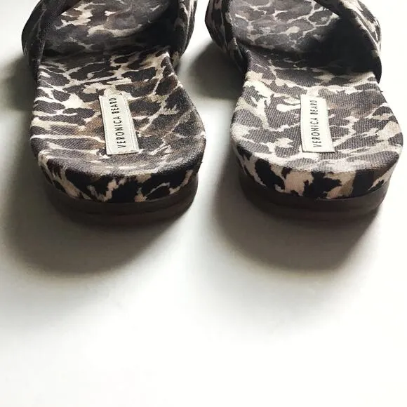 VERONICA BEARD 'Etra' Knotted leopard Flat Sandals - Size US 9.5