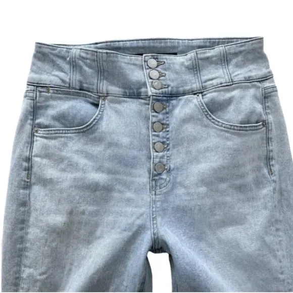 Veronica Beard Katherine Corset-Waist Extra High Rise Skinny Jeans 31/12 Dolphin