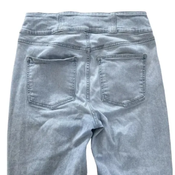 Veronica Beard Katherine Corset-Waist Extra High Rise Skinny Jeans 31/12 Dolphin