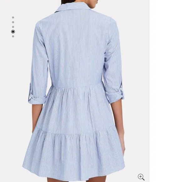Veronica Beard  Multi Blue Stripe Jemila Mini Shirt Dress Size M