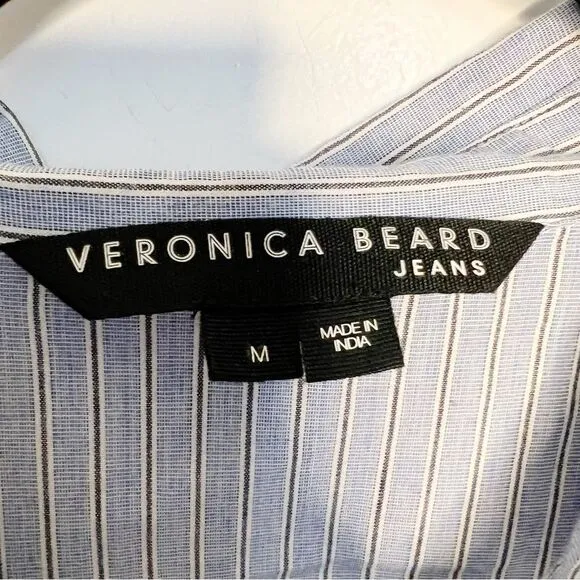 Veronica Beard  Multi Blue Stripe Jemila Mini Shirt Dress Size M