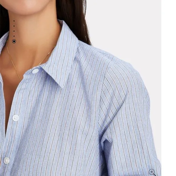 Veronica Beard  Multi Blue Stripe Jemila Mini Shirt Dress Size M