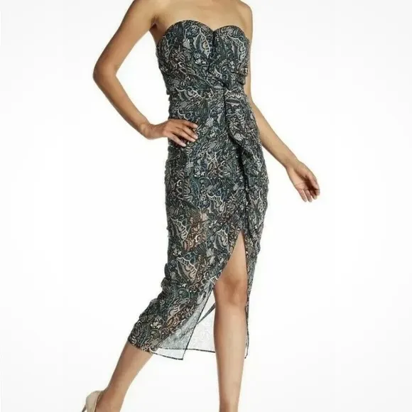 Veronica beard Multicolor bonemianRuched Strapless Maxi