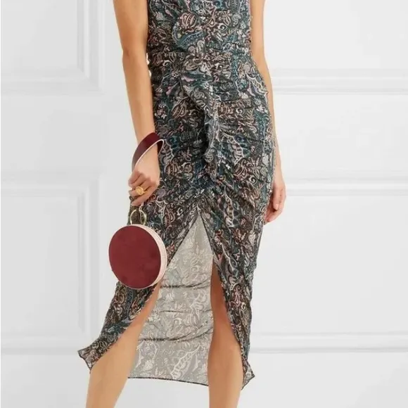 Veronica beard Multicolor bonemianRuched Strapless Maxi