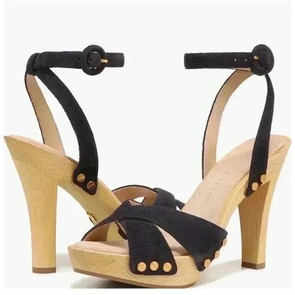 Veronica Beard Women's Blue Slingback Sandals Size 8 Crisscross Ankle Strap