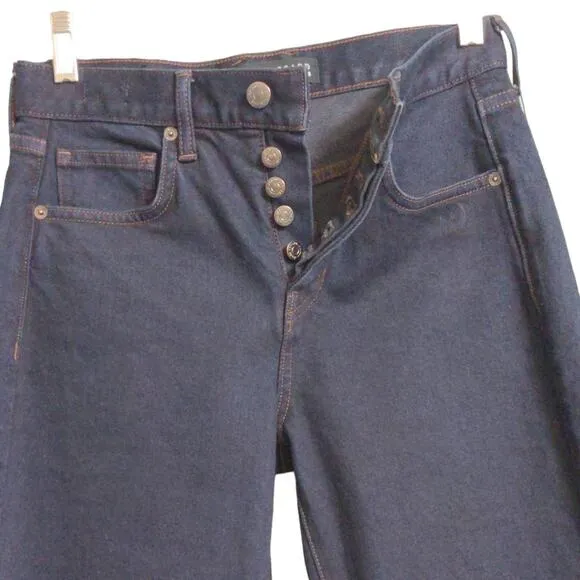 Veronica Beard Womens Ryleigh Straight Leg Jeans Blue Dark Wash High Rise 00 New