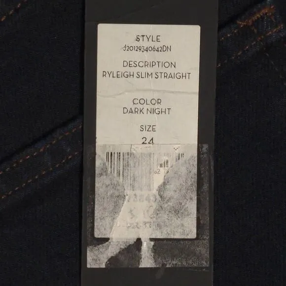 Veronica Beard Womens Ryleigh Straight Leg Jeans Blue Dark Wash High Rise 00 New