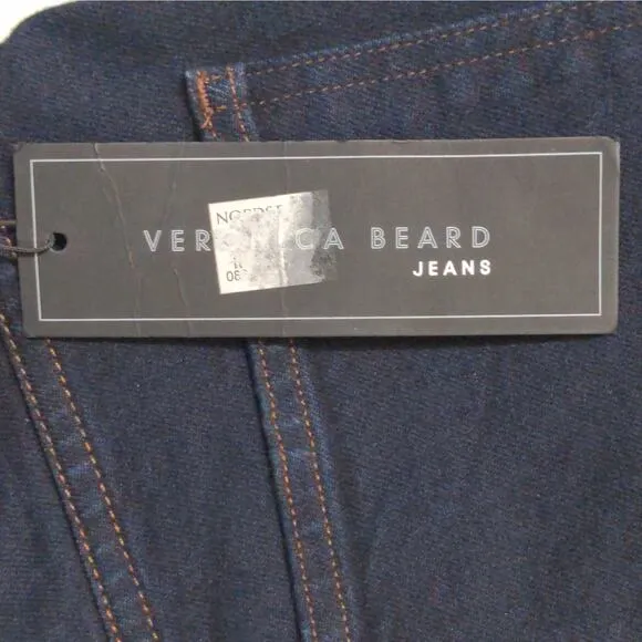 Veronica Beard Womens Ryleigh Straight Leg Jeans Blue Dark Wash High Rise 00 New