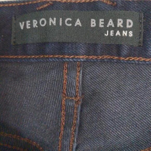 Veronica Beard Womens Ryleigh Straight Leg Jeans Blue Dark Wash High Rise 00 New