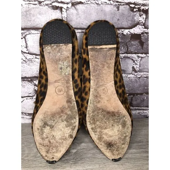 VERONICA BEARD Griffin Leopard Real Calf Fur Loafers Shoes Women Sz 41EU/10.5M