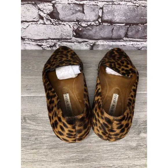 VERONICA BEARD Griffin Leopard Real Calf Fur Loafers Shoes Women Sz 41EU/10.5M