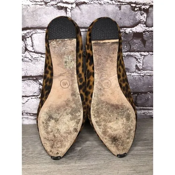 VERONICA BEARD Griffin Leopard Real Calf Fur Loafers Shoes Women Sz 41EU/10.5M