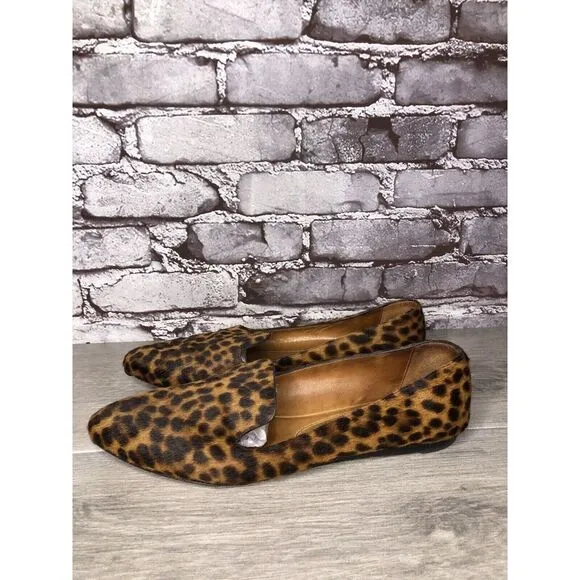 VERONICA BEARD Griffin Leopard Real Calf Fur Loafers Shoes Women Sz 41EU/10.5M