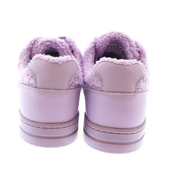 Versace Jeans Couture Fuzzy Lace Up Fashion Lilac Sneakers-