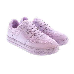 Versace Jeans Couture Fuzzy Lace Up Fashion Lilac Sneakers-