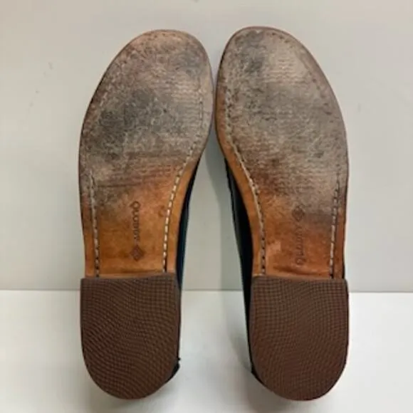 VERY GOOD Quoddy True Penny Loafers Blue Leather UNWORN HEELS Made in USA 9.5