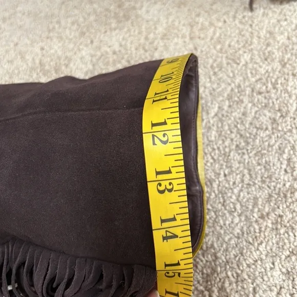 Very Volatile dark brown SZ 8, suede fringed boots.