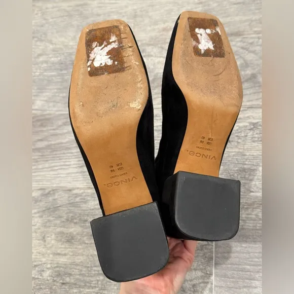Vince black suede Kimmy booties